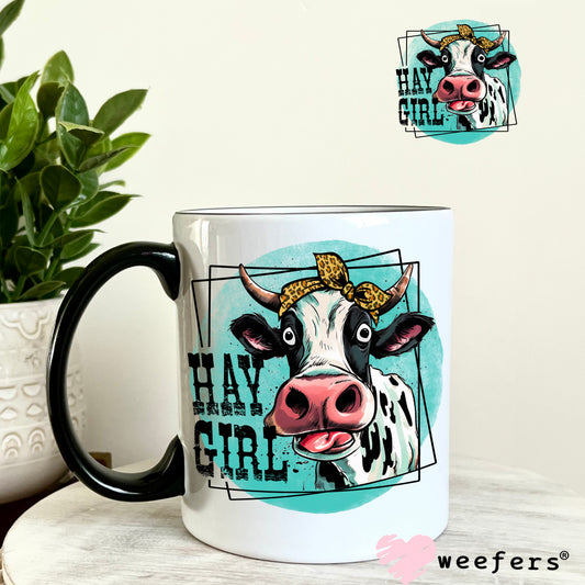 Hay Girl UV DTF Decal 11oz Coffee Mug Weefers