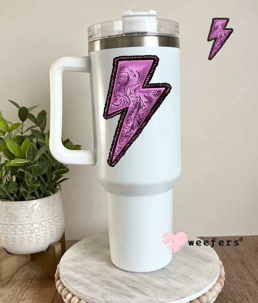 Purple Lightening Bolt UV DTF Decal 40oz Tumbler Decal Weefers