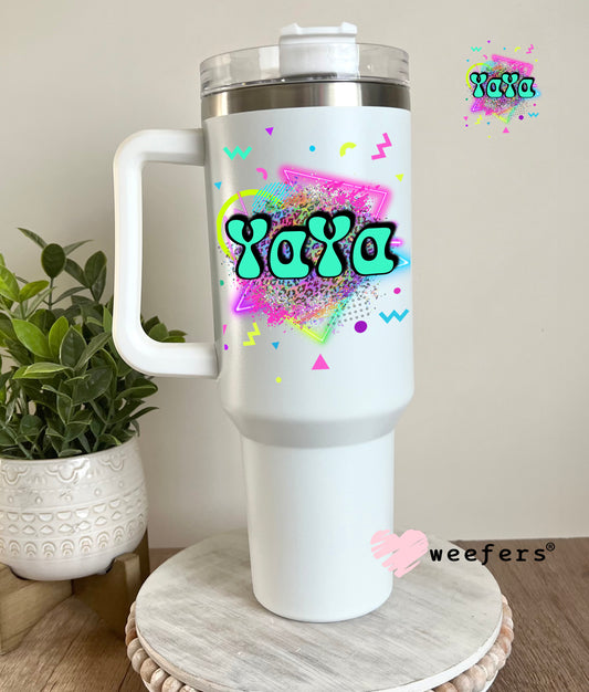 Retro 80's YaYa UV DTF Decal 40oz Tumbler Decal Weefers
