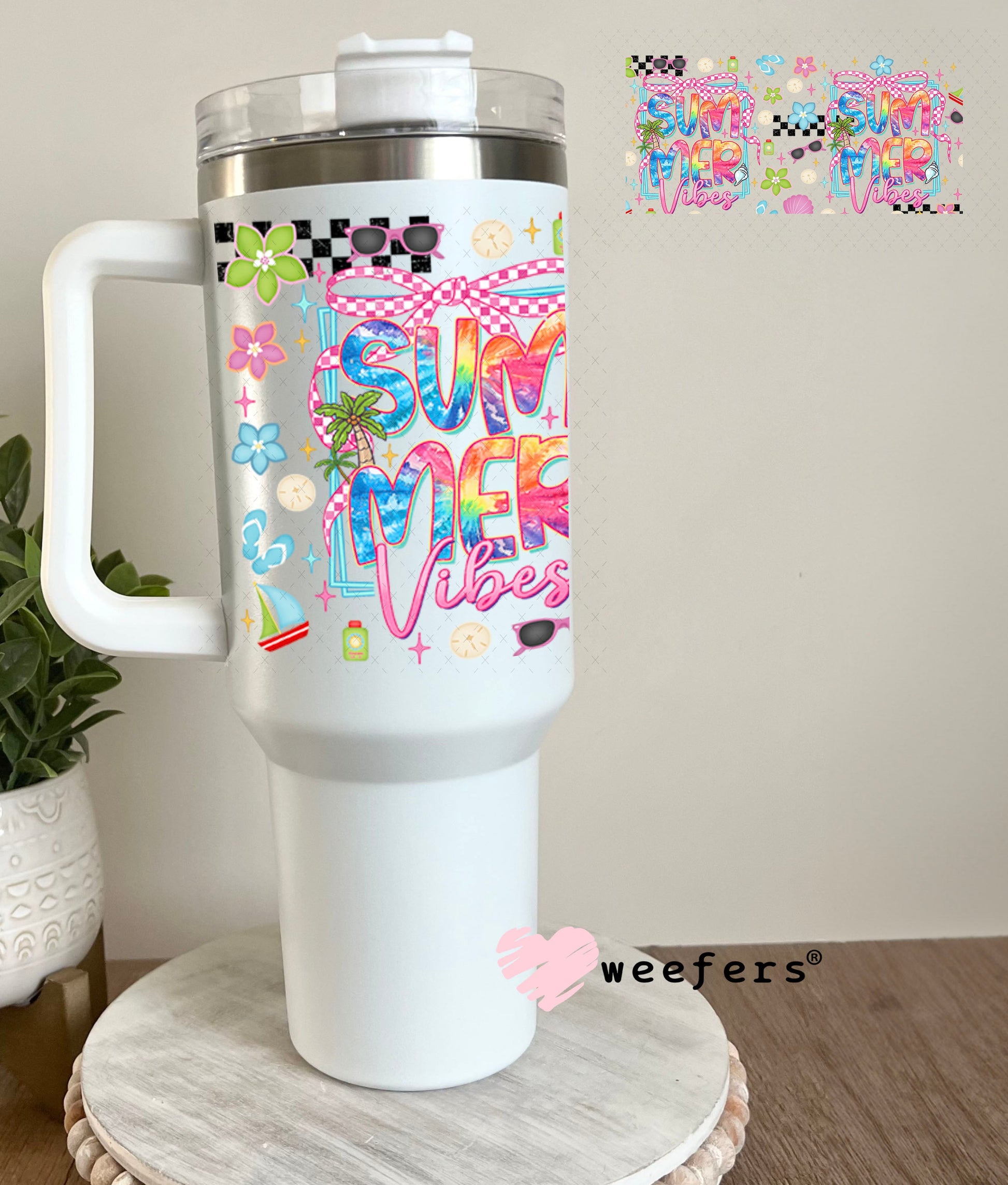 Summer Vibes Favorite Things UV DTF Cup Wrap - Weefers Exclusive Wrap 40oz Tumbler Wrap Weefers