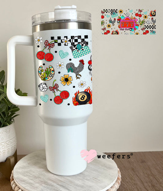 777 Lady Luck UV DTF Cup Wrap - Weefers Exclusive Wrap 40oz Tumbler Wrap Weefers
