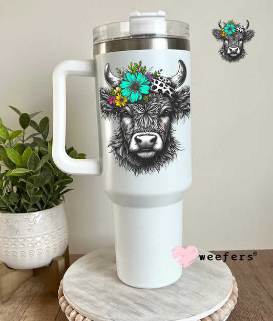 Highlander Flowers UV DTF Decal 40oz Tumbler Decal Weefers