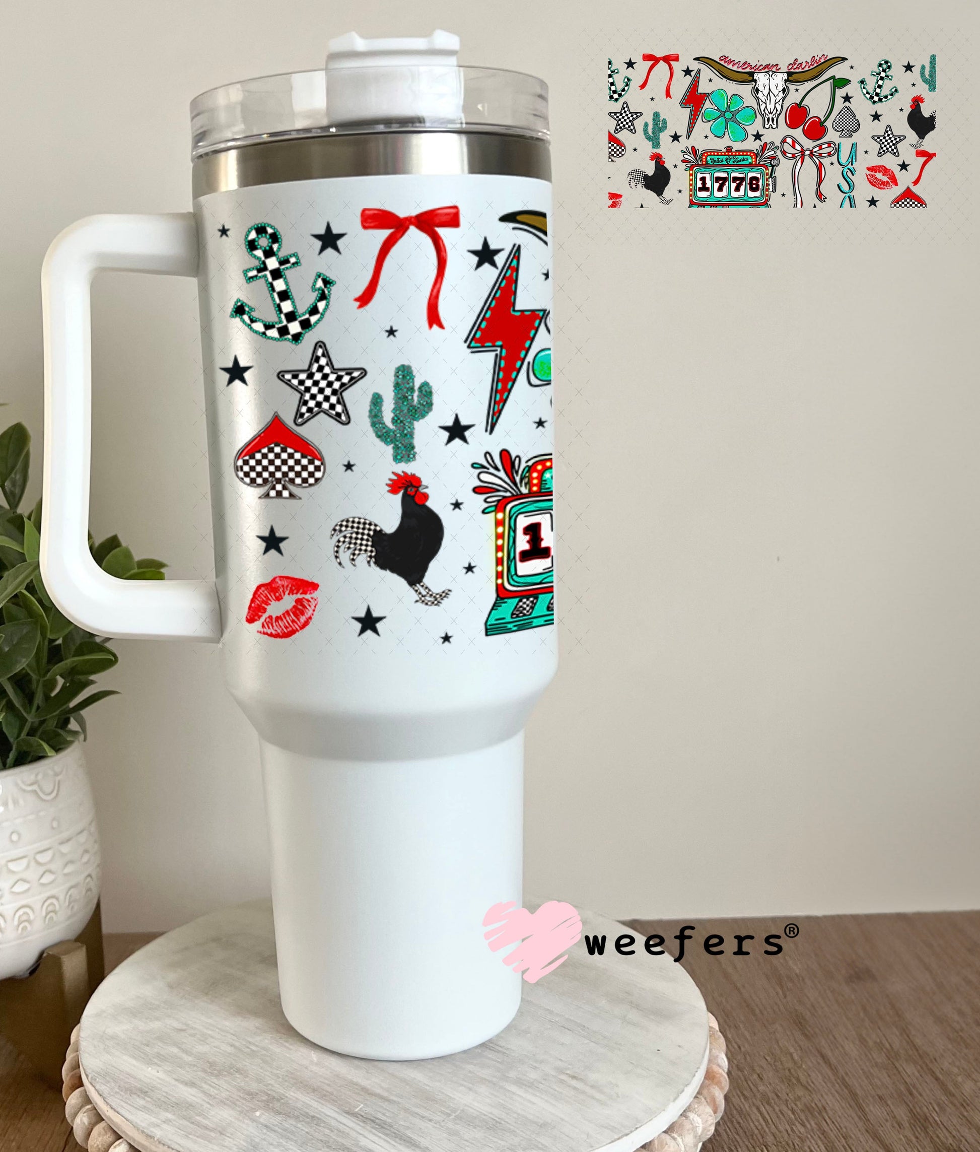 1776 Western 4th of July UV DTF Cup Wrap - Weefers® Exclusive Wrap 40oz Tumbler Wrap Weefers