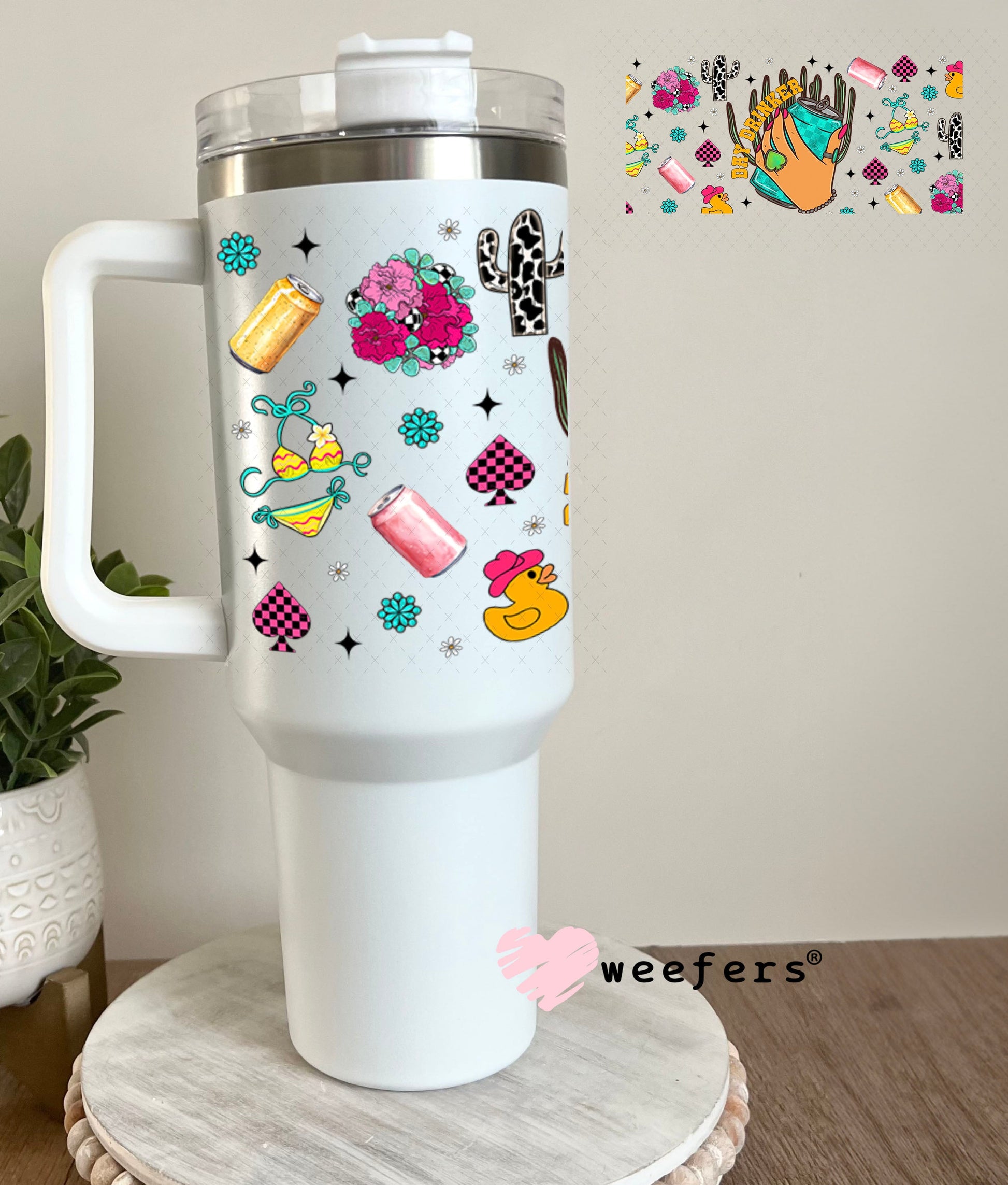 Day Drinker UV DTF Cup Wrap - Weefers Exclusive Wrap 40oz Tumbler Wrap Weefers