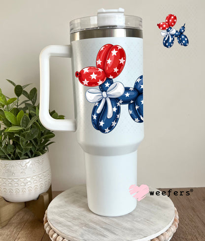 USA Patriotic Balloon Dog UV DTF Decal 40oz Tumbler Decal Weefers