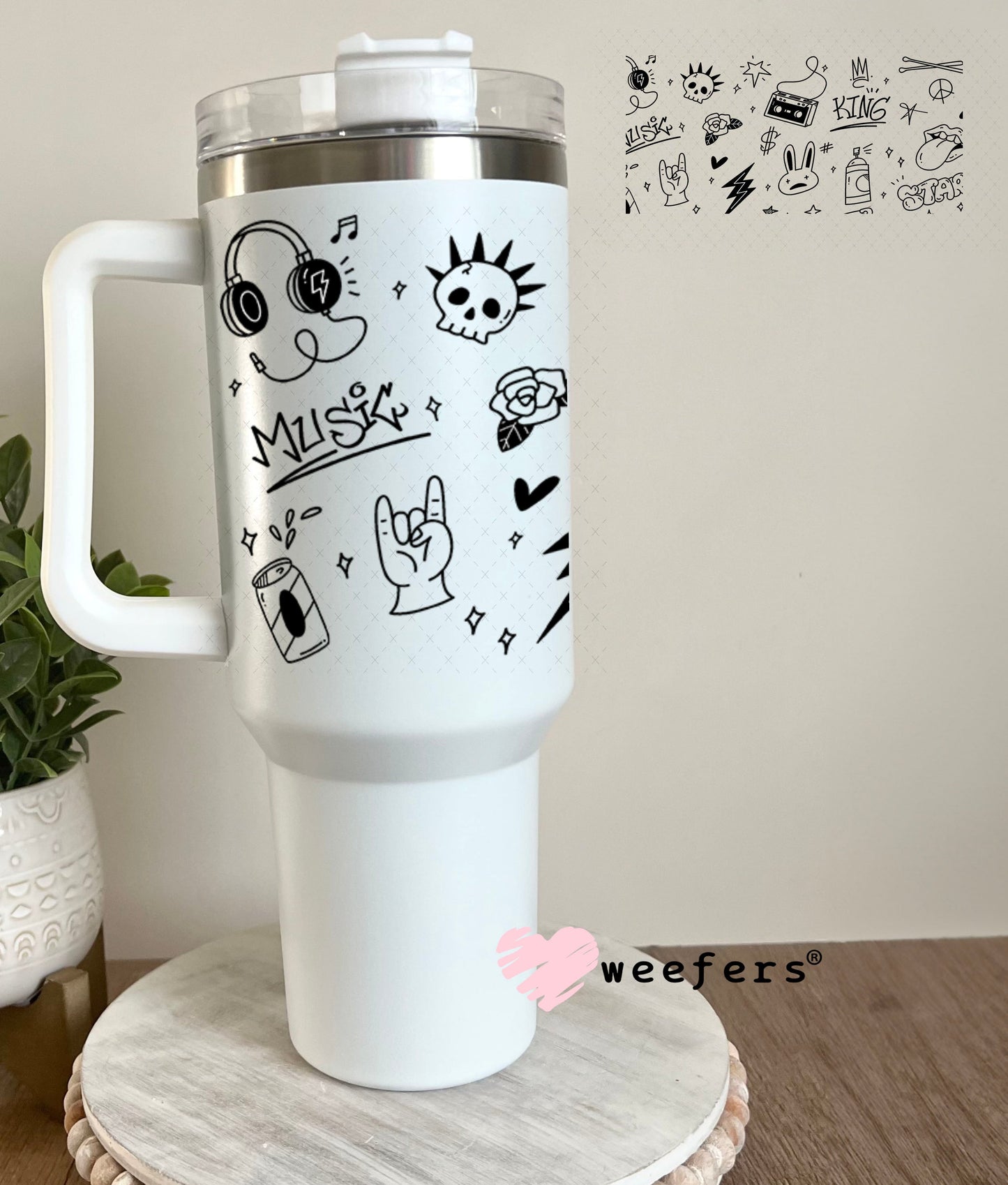 Retro Graffiti UV DTF Cup Wrap - Weefers Exclusive Wrap 40oz Tumbler Wrap Weefers