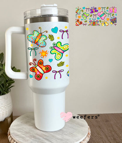 Whimsical Butterfly UV DTF Cup Wrap - Weefers Exclusive Wrap 40oz Tumbler Wrap Weefers
