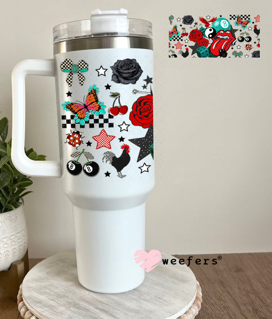 Ying Yang RS Tongue UV DTF Cup Wrap - Weefers Exclusive Wrap 40oz Tumbler Wrap Weefers