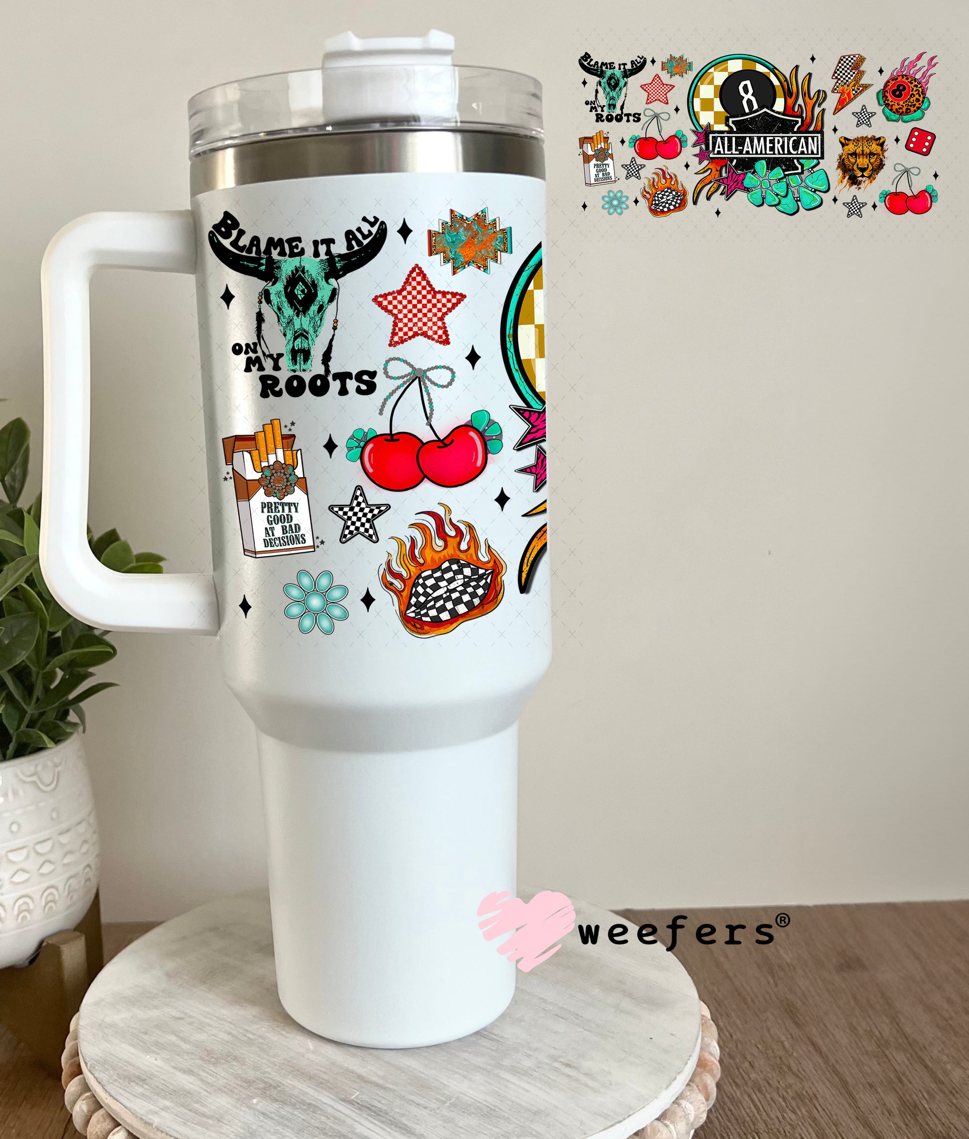 All American UV DTF Cup Wrap - Weefers Exclusive Wrap 40oz Tumbler Cup Wrap Weefers