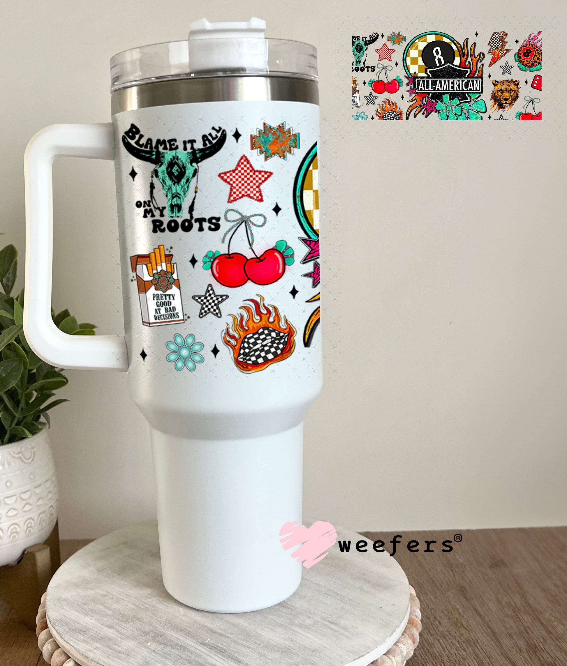 All American UV DTF Cup Wrap - Weefers Exclusive Wrap 40oz Tumbler Wrap Weefers