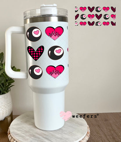 Fire Heart UV DTF Cup Wrap - Weefers Exclusive Wrap 40oz Tumbler Wrap Weefers