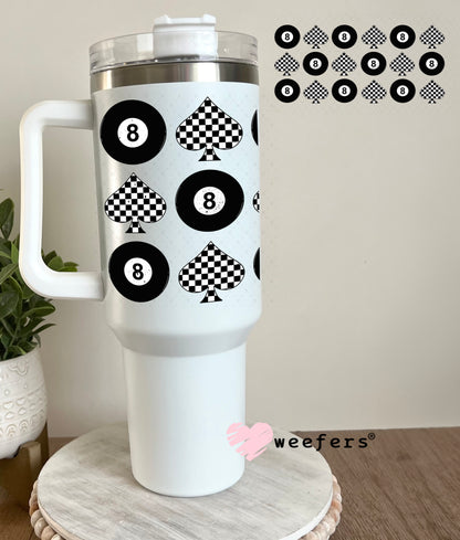 Spade Checkered UV DTF Cup Wrap - Weefers Exclusive Wrap 40oz Tumbler Cup Wrap Weefers