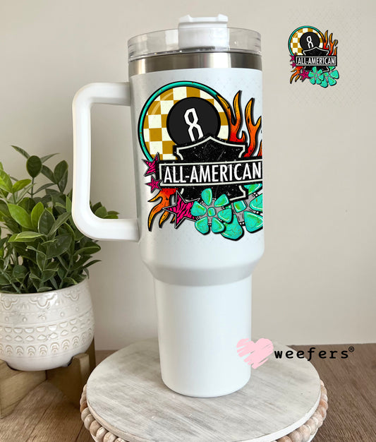 All American UV DTF Decal 40oz Tumbler Decal Weefers