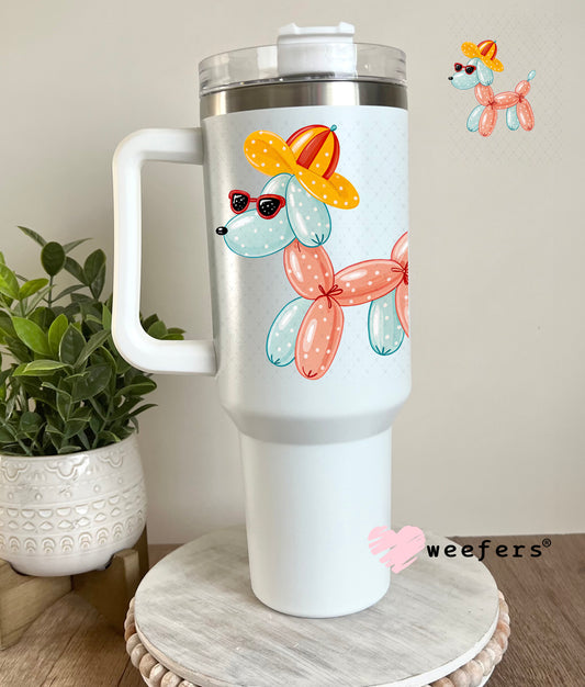 Summer Balloon Dog UV DTF Decal 40oz Tumbler Decal Weefers