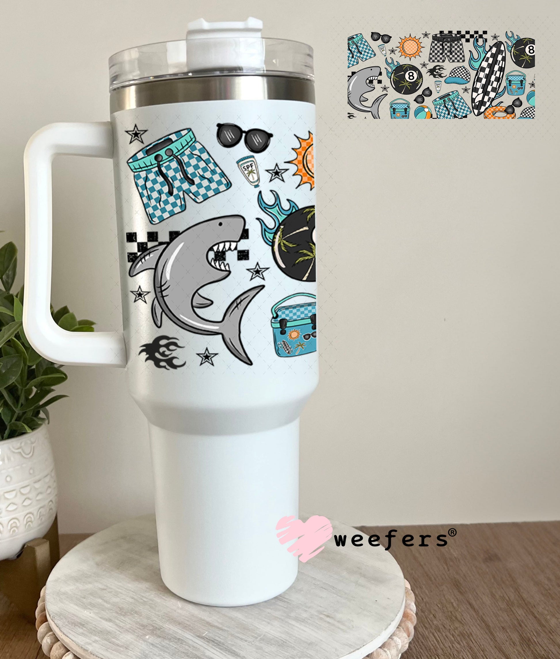 Boys Summer Favorite Things UV DTF Cup Wrap - Weefers Exclusive Wrap Weefers