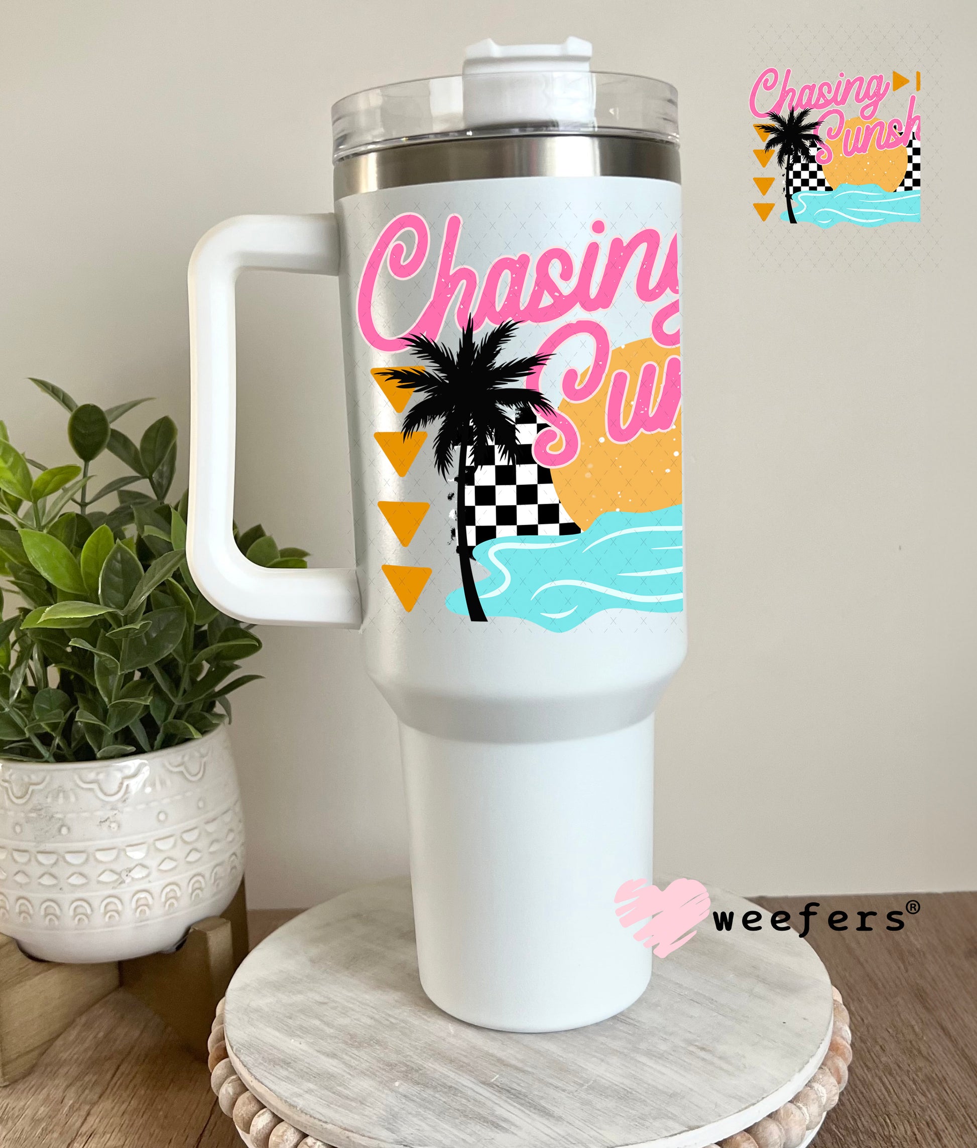 Chasing Sunshine UV DTF Decal 40oz Tumbler Decal Weefers