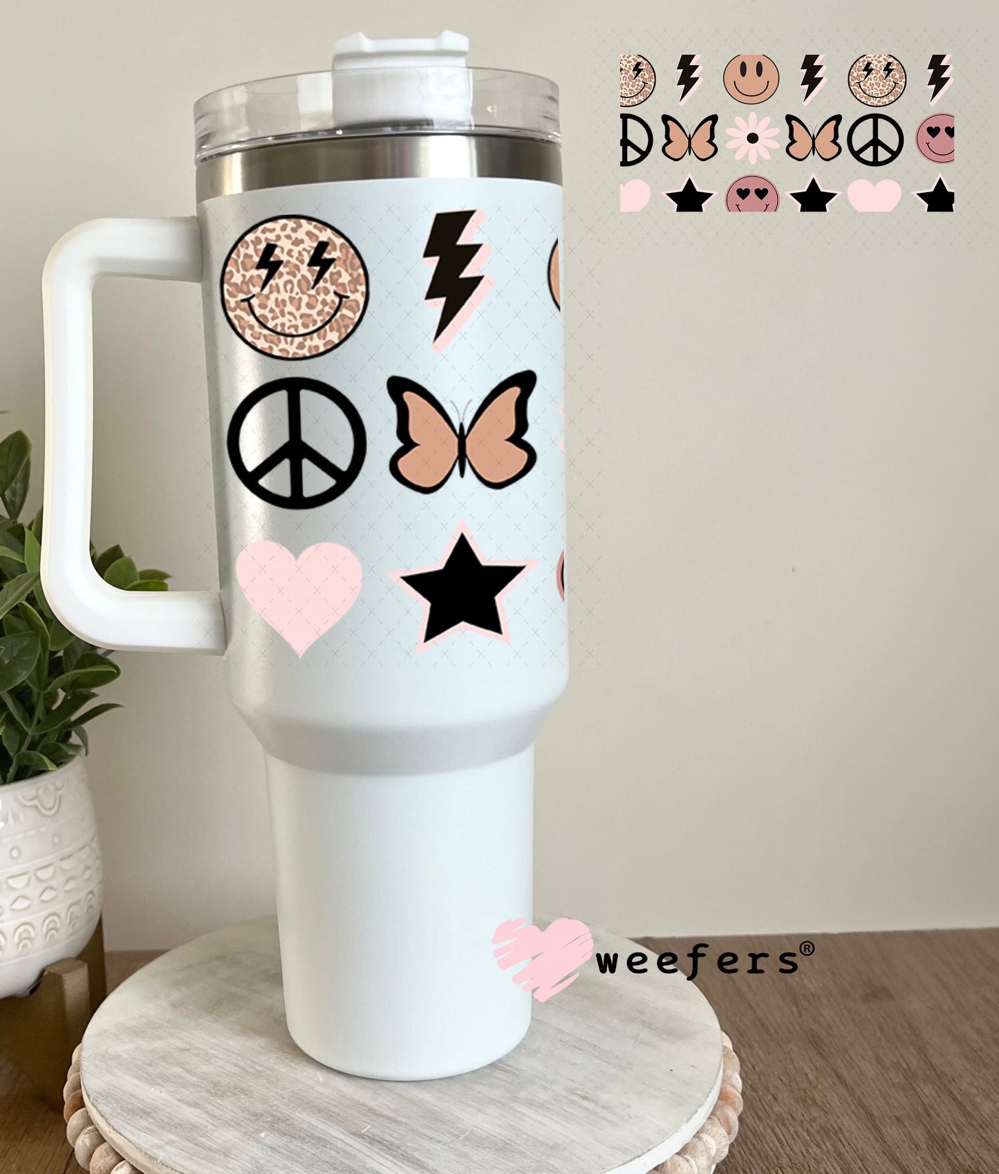 Neutral Smile Faces UV DTF Cup Wrap - Weefers Exclusive Wrap Weefers