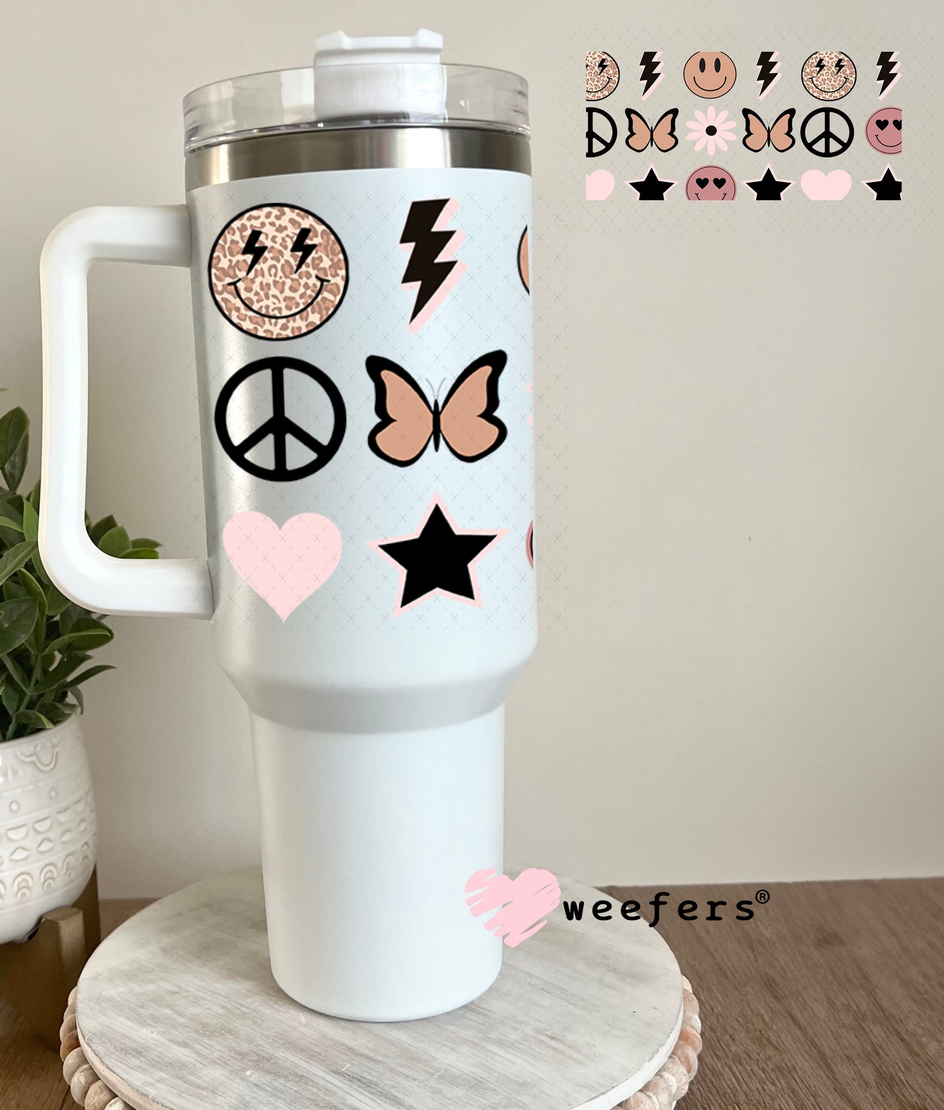 Neutral Smile Faces UV DTF Cup Wrap - Weefers Exclusive Wrap Weefers