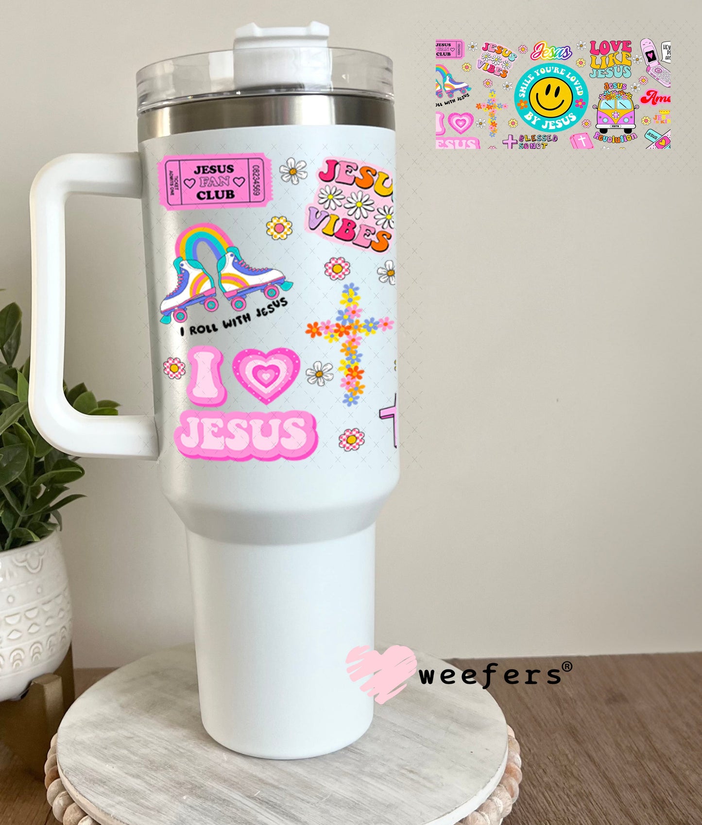 I Love Jesus Quotes UV DTF Cup Wrap - Weefers Exclusive Wrap Weefers