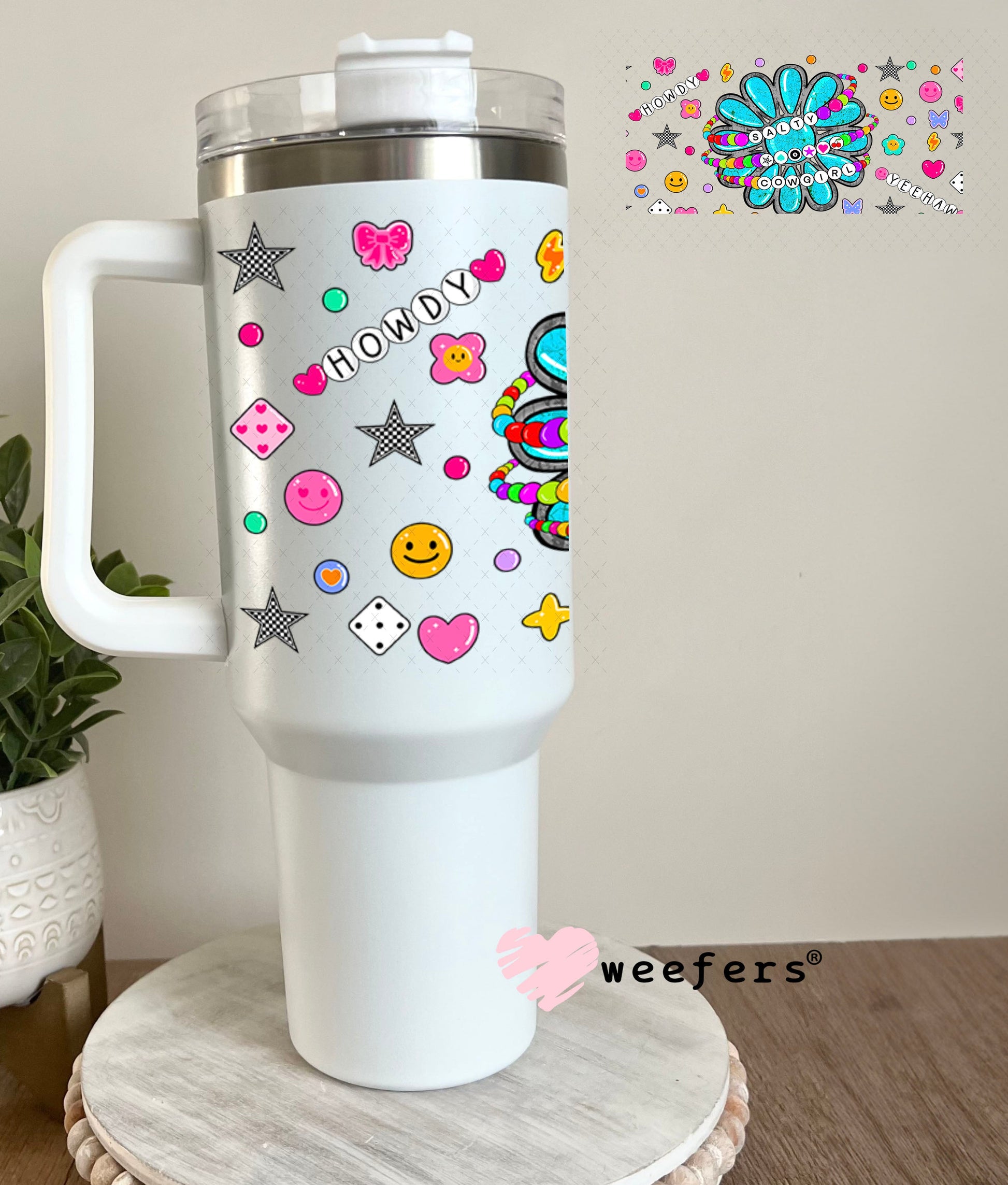 Salty Cowgirl Friendship Bracelets UV DTF Cup Wrap - Weefers Exclusive Wrap Weefers