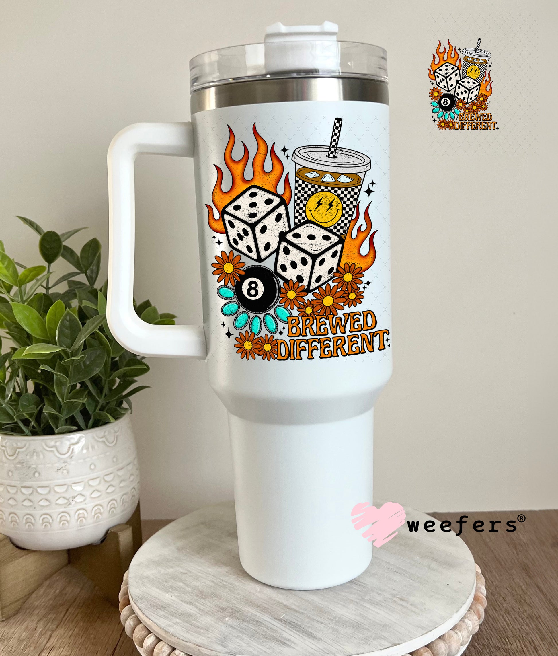 Brewed Different UV DTF Decal 40oz Tumbler Decal Weefers