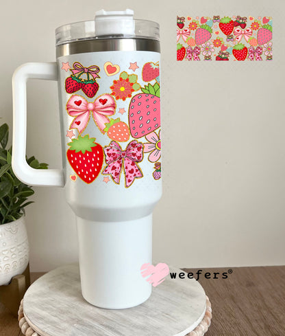 Strawberry Fields UV DTF Cup Wrap - Weefers Exclusive Wrap 40oz Tumbler Cup Wrap Weefers