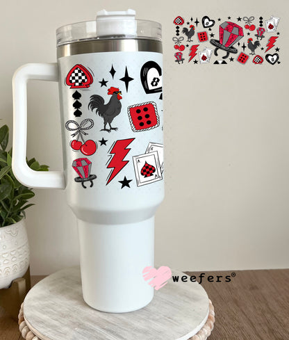 Red Ring Pop and Heart Eightballs UV DTF Cup Wrap - Weefers Exclusive Wrap 40oz Tumbler Cup Wrap Weefers