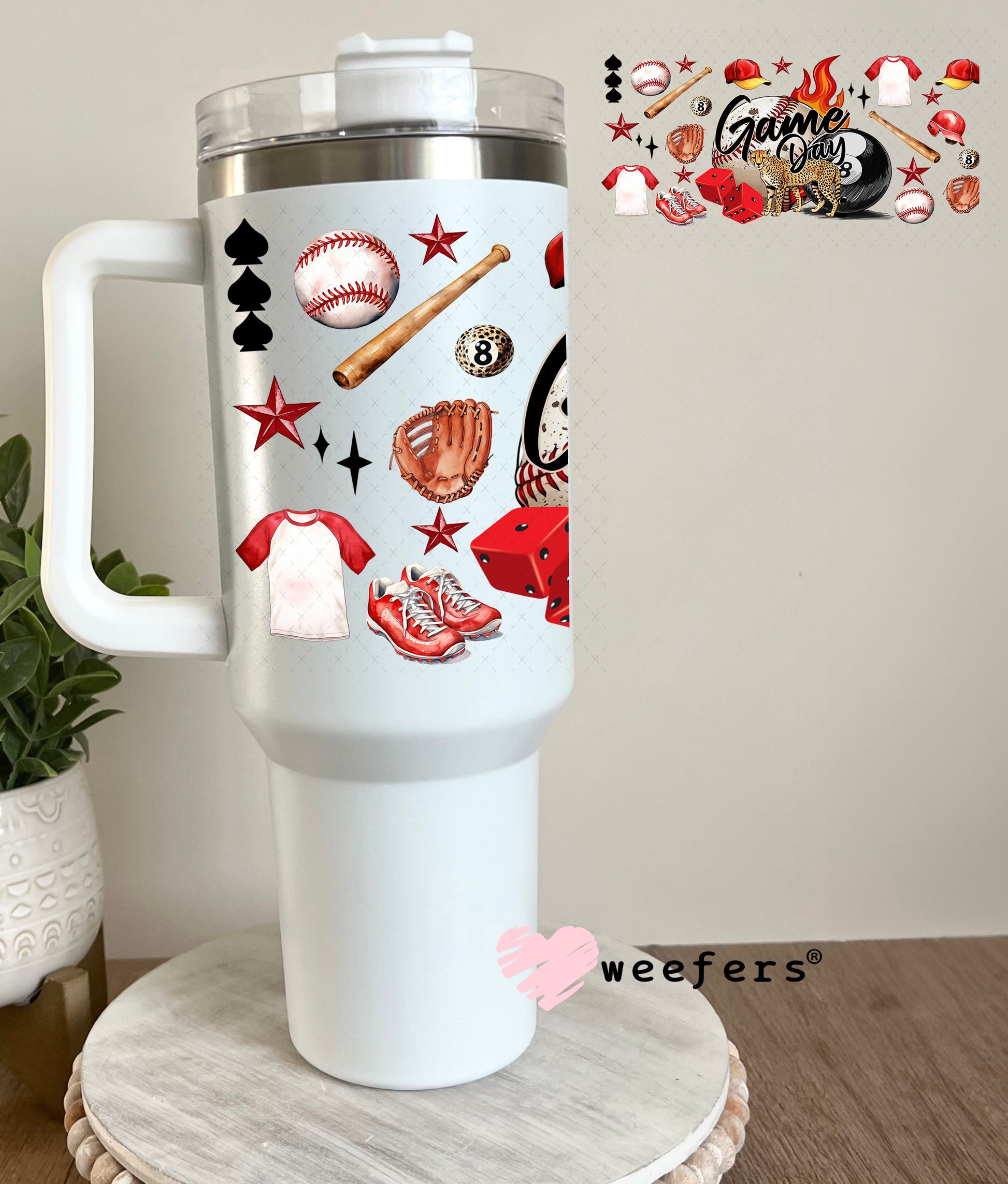 Game Day Bringing the Heat UV DTF Cup Wrap - Weefers Exclusive Wrap 40oz Tumbler Cup Wrap Weefers