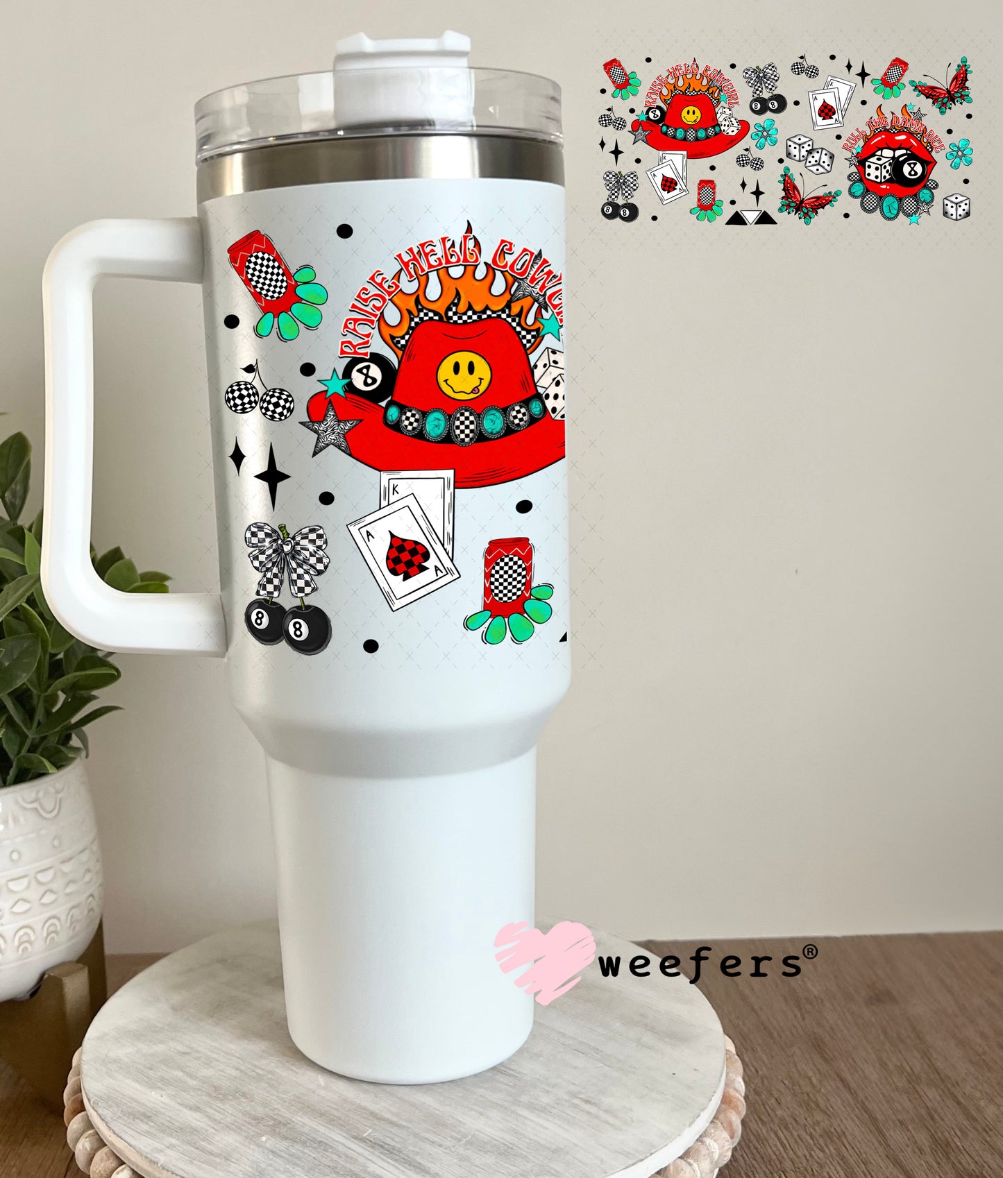 Roll the Damn Dice UV DTF Cup Wrap - Weefers Exclusive Wrap 40oz Tumbler Cup Wrap Weefers