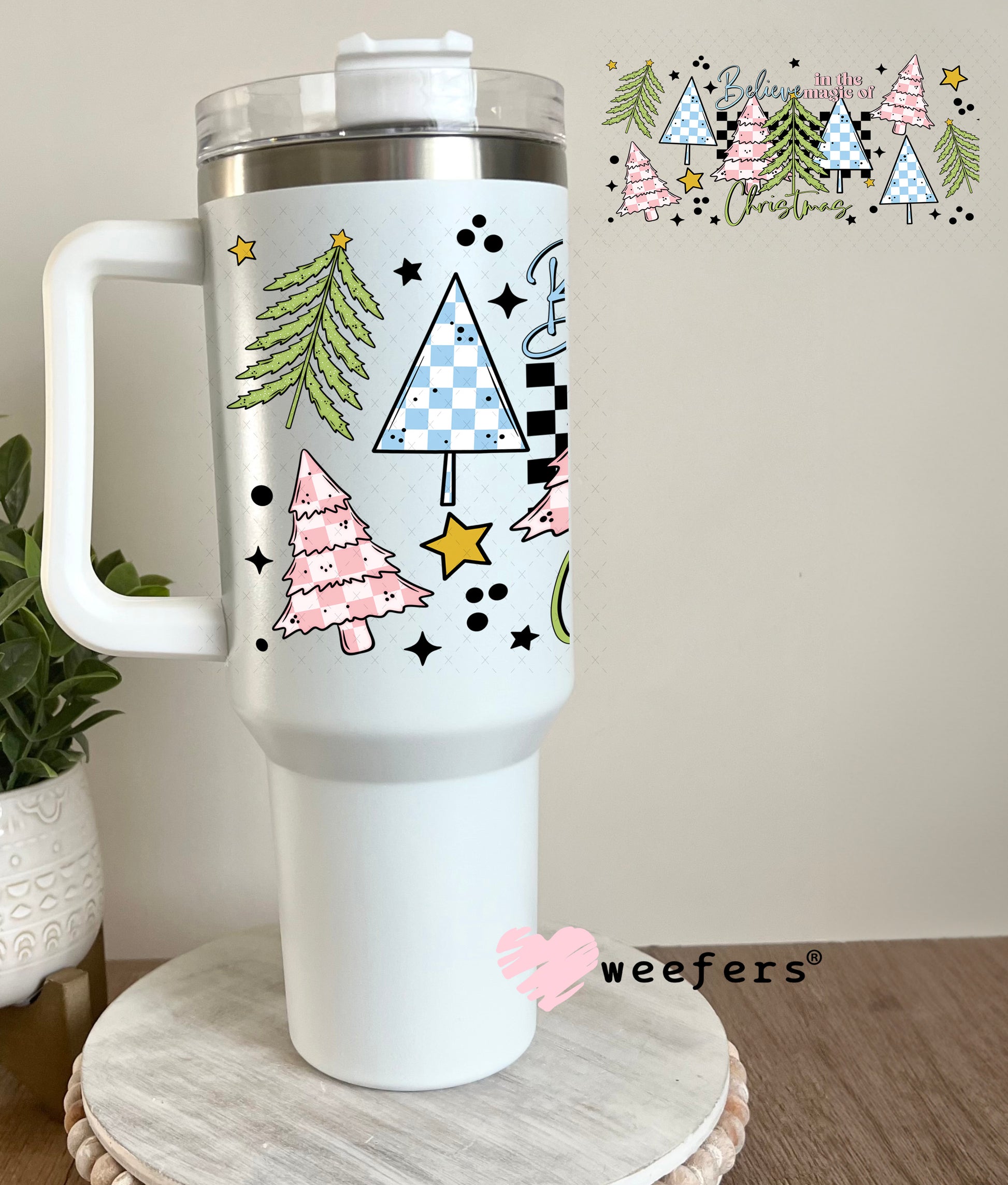 Believe in the Magic Christmas UV DTF Cup Wrap 40oz Tumbler Cup Wrap Weefers