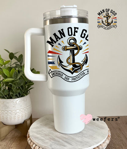 Man of God UV DTF Decal 40oz Tumbler Weefers