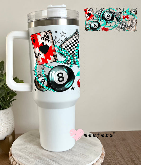 Eight Ball and Turquoise Necklace UV DTF Cup Wrap 40oz Tumbler Cup Wrap Weefers