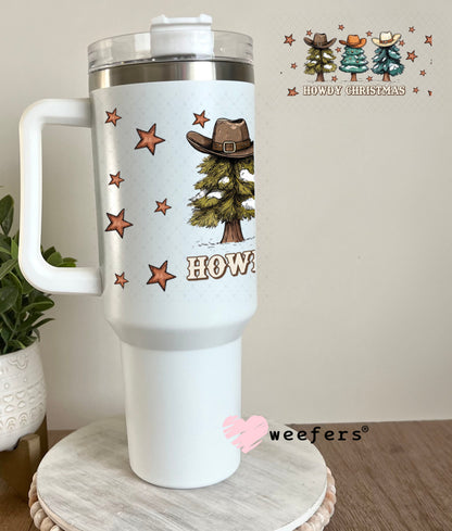 Howdy Christmas UV DTF Cup Wrap - Weefers Exclusive Wrap 40oz Tumbler Wrap Weefers