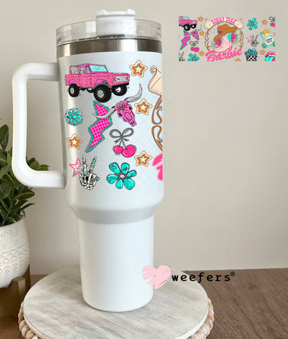 Honky Tonk Barbie UV DTF Cup Wrap - Weefers Exclusive Wrap 40oz Tumbler Wrap Weefers