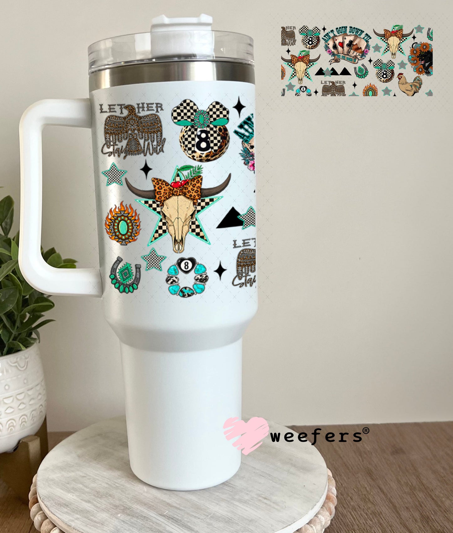 Aain't Goin Down Til The Sun Comes Up UV DTF Cup Wrap - Weefers Exclusive Wrap 40oz Tumbler Wrap Weefers