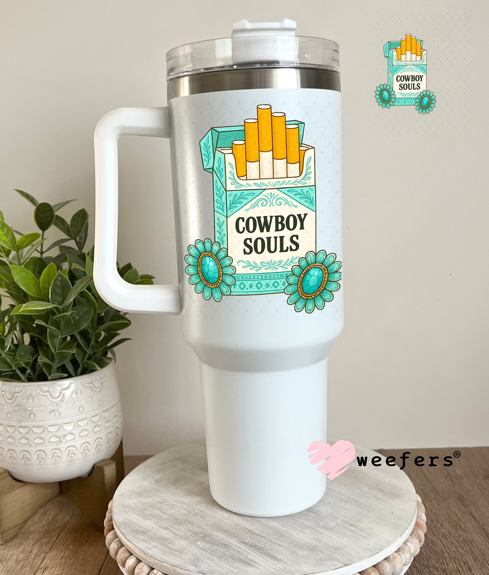 Cowboy Souls UV DTF Decal 40oz Tumbler Decal Weefers
