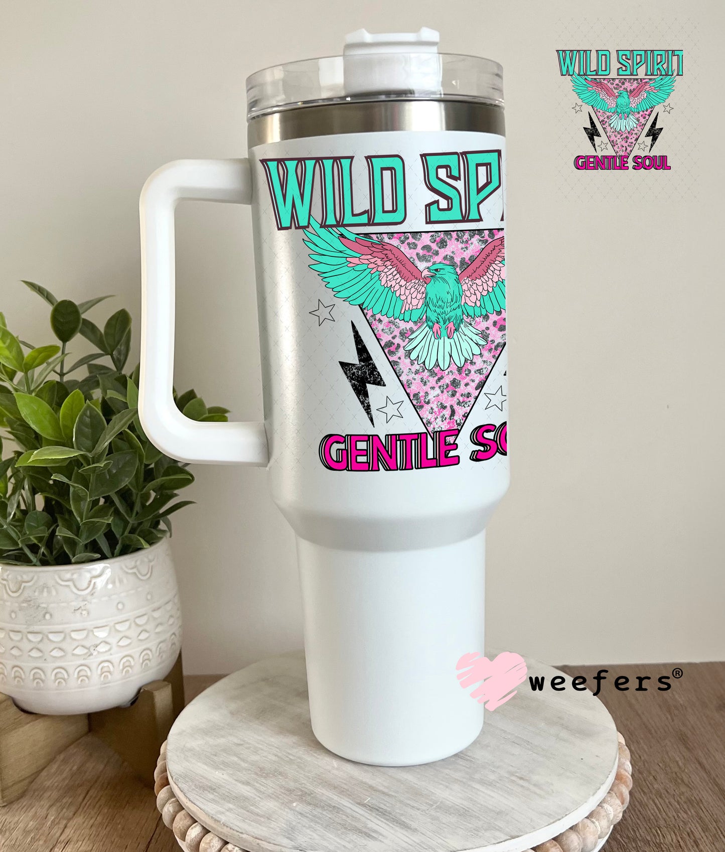 Wild Spirit Gentle Soul UV DTF Decal 40oz Tumbler Decal Weefers