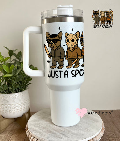 Just a Spooky Paw Halloween UV DTF Decal 40oz Tumbler Weefers