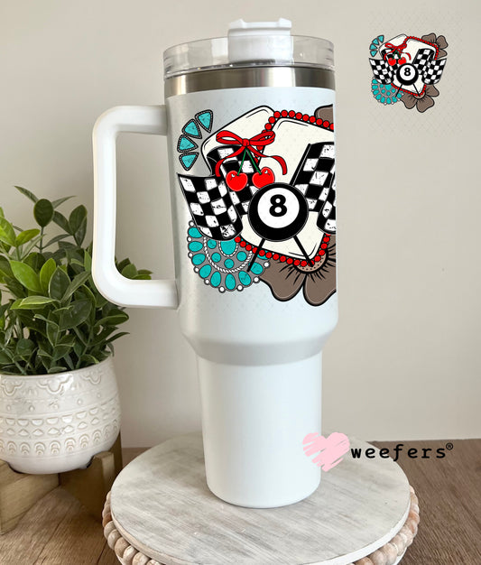 Race Day Western UV DTF Decal 40oz Tumbler Decal Weefers
