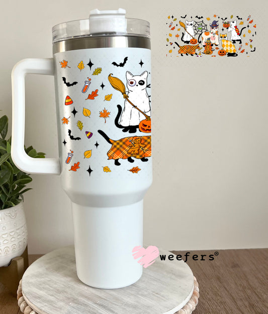 Halloween Cat Friends UV DTF Cup Wrap - Weefers Exclusive 40oz Tumbler Wrap Weefers