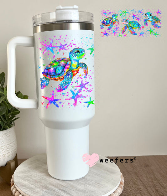 Ocean Sea Turtles UV DTF Cup Wrap 40oz Tumbler Cup Wrap Weefers