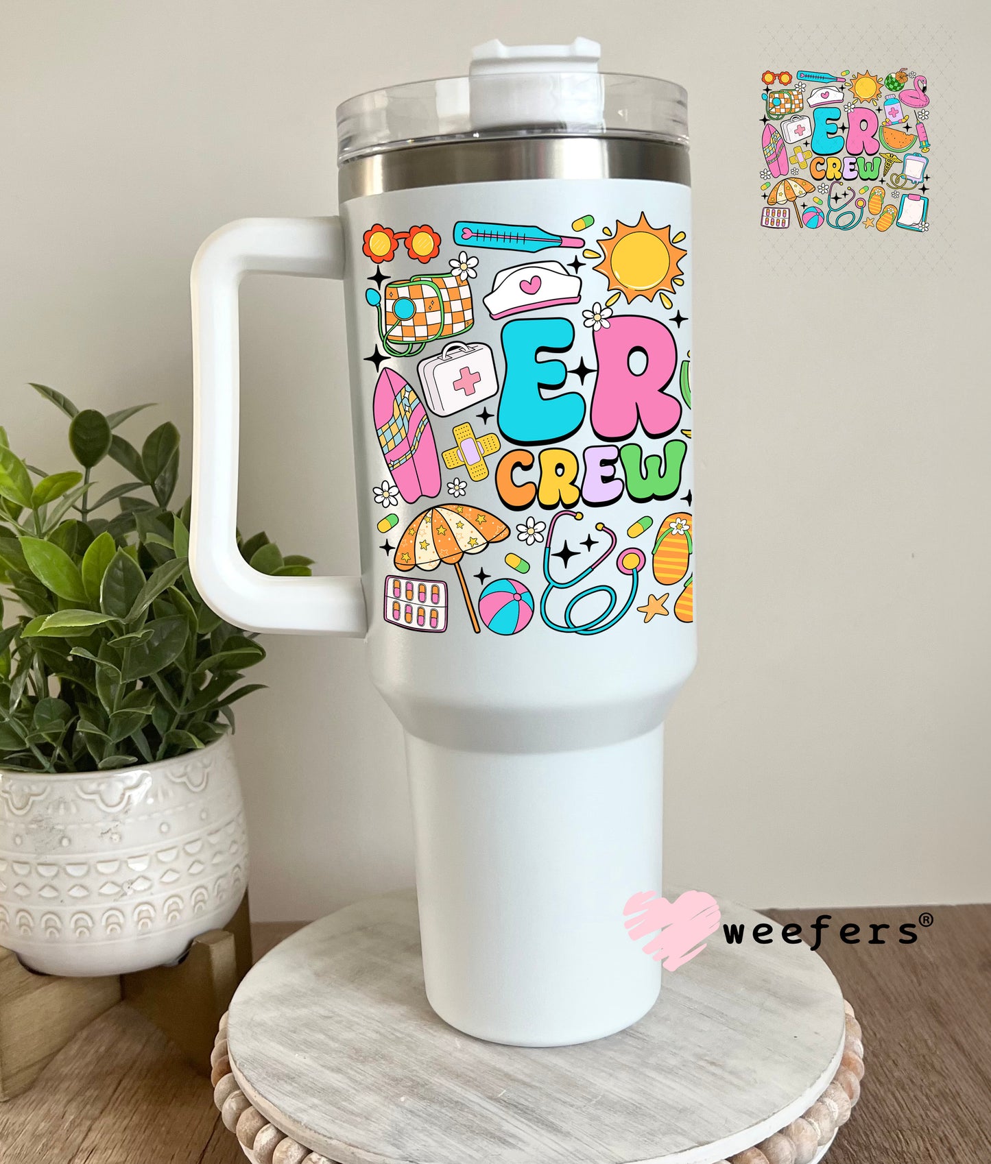 ER Crew UV DTF Decal 40oz Tumbler Decal Weefers