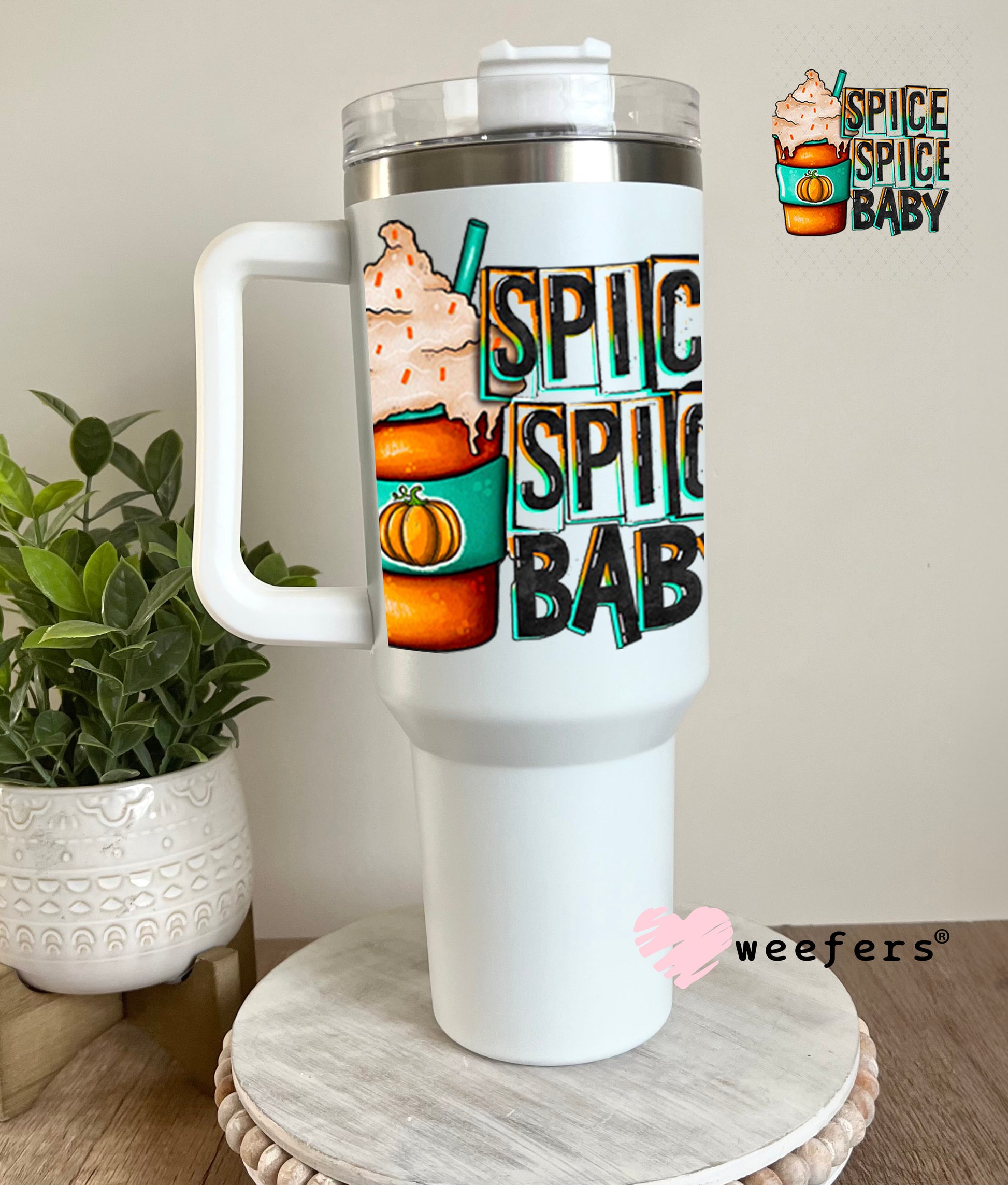 Spice Spice Baby UV DTF Decal 40oz Tumbler Weefers