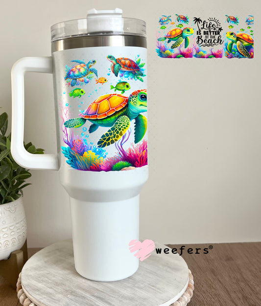 Life is Better at the Beach UV DTF Cup Wrap 40oz Tumbler Cup Wrap Weefers