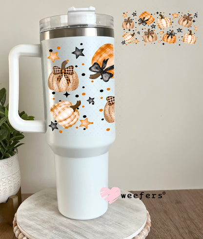 Fall Plaid Pumpkins UV DTF Cup Wrap 40oz Tumbler Cup Wrap Weefers