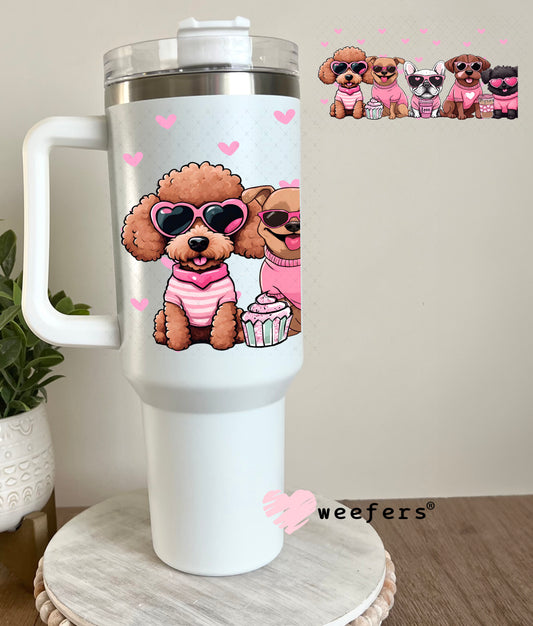 Pink Lady Dogs UV DTF Cup Wrap 40oz Tumbler Cup Wrap Weefers