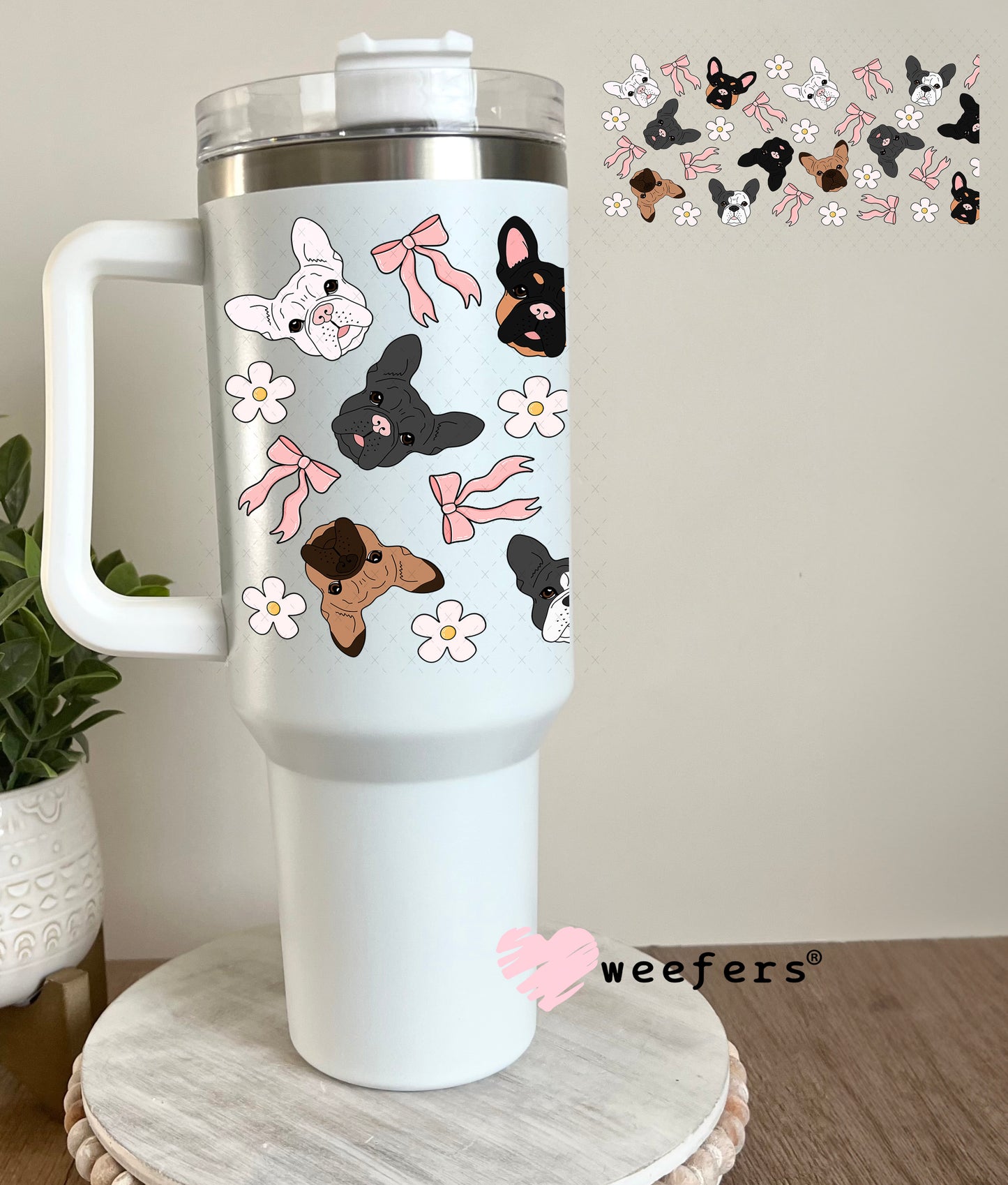 Dog Face Friends UV DTF Cup Wrap 40oz Tumbler Cup Wrap Weefers