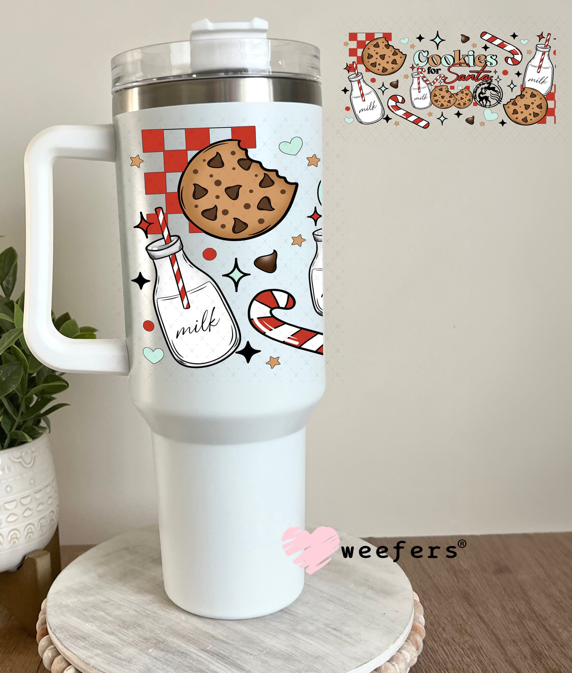 Cookies for Santa UV DTF Cup Wrap 40oz Tumbler Cup Wrap Weefers