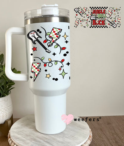 Jingle Bell Rock Red Green Black UV DTF Cup Wrap 40oz Tumbler Cup Wrap Weefers