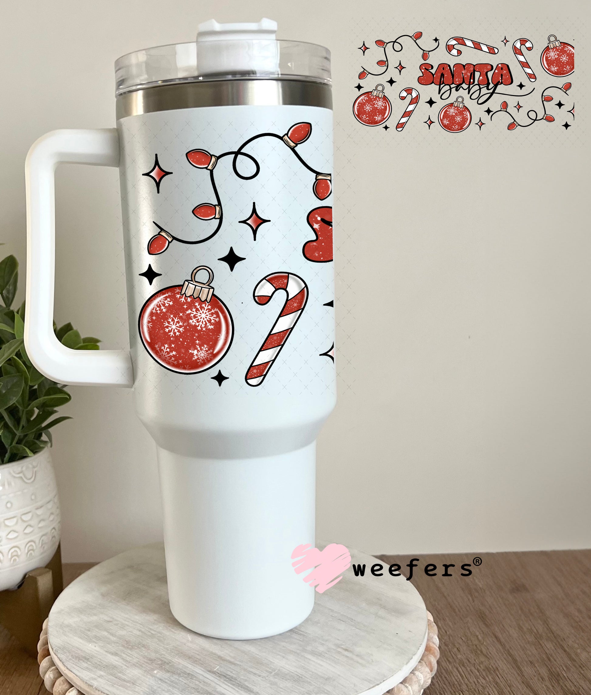 Santa Baby UV DTF Cup Wrap 40oz Tumbler Cup Wrap Weefers